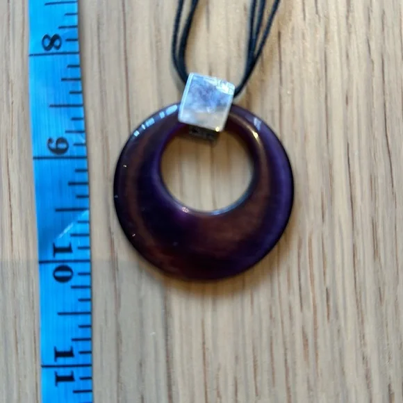 Purple Pendant & Rope Chain - Picture 4 of 5